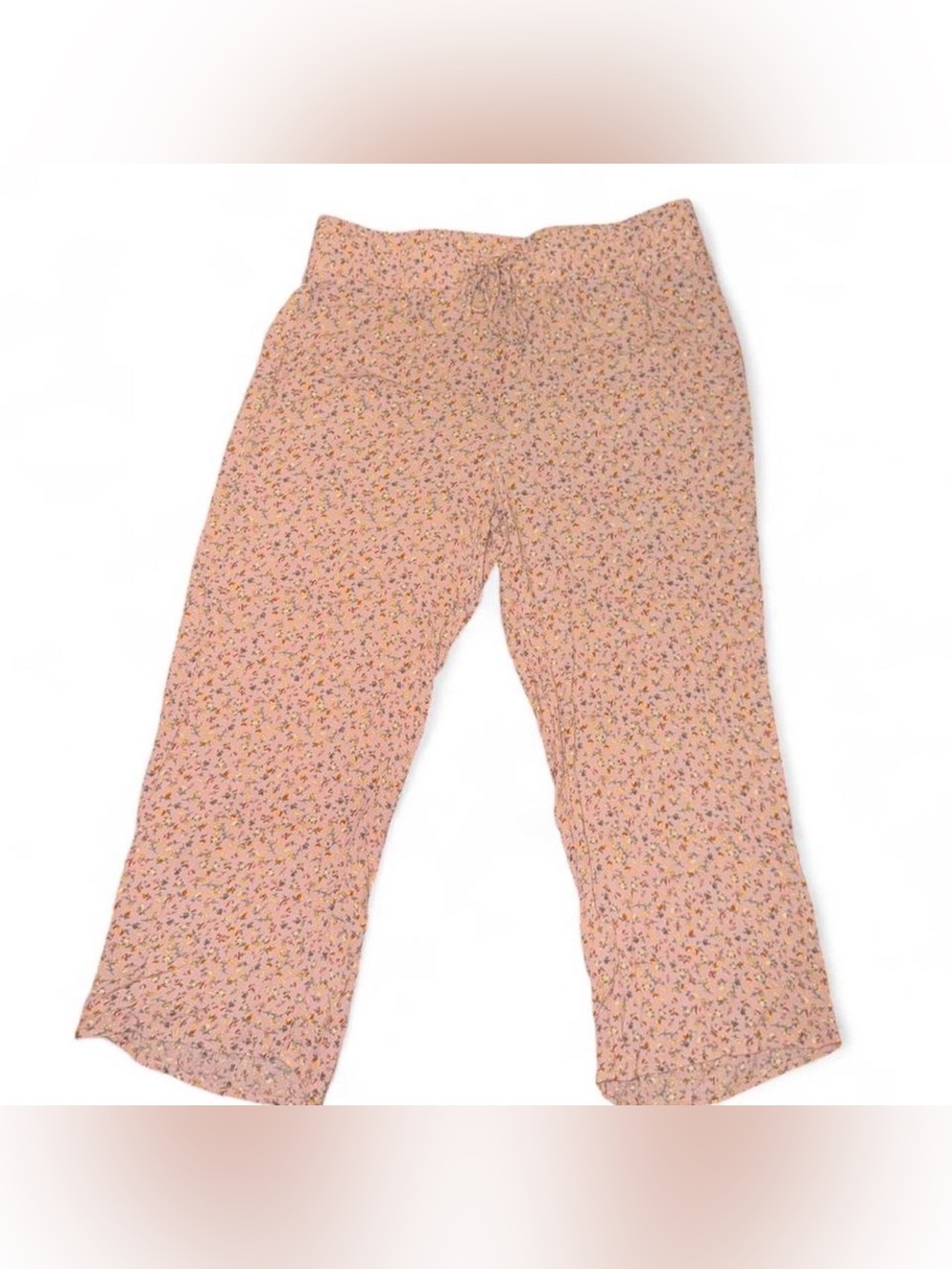 89th+Maddison pink floral rayon wide leg pants size large